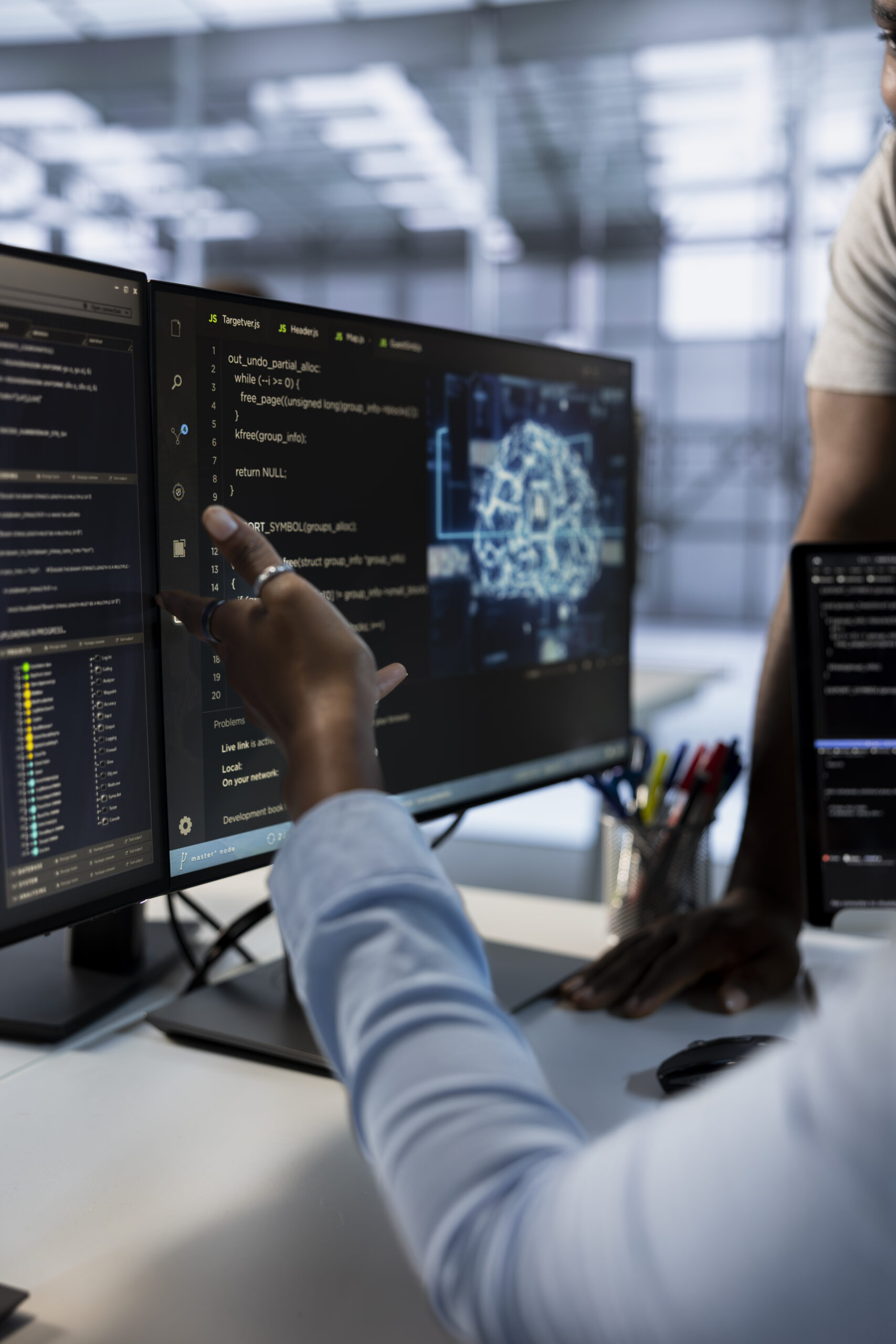 How Local IT Support Makes a Difference When Technology Fails closeup of it experts using pc to implement server virtualization in data center